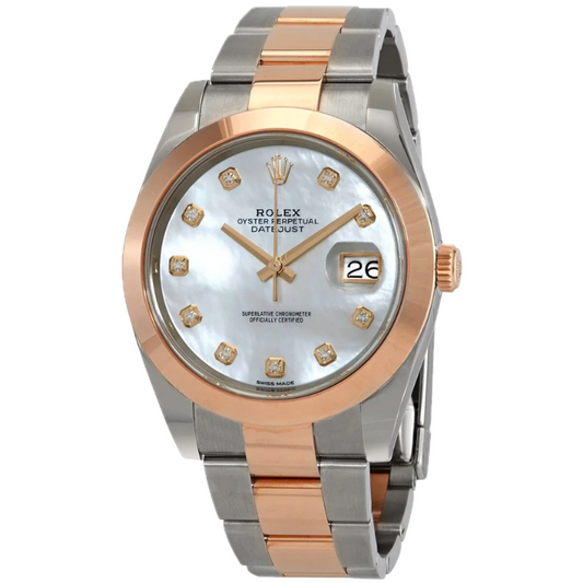 Rolex Datejust 41 Mother of Pearl Diamond Dial Everose Gold Jubilee Watch 126301 MDO