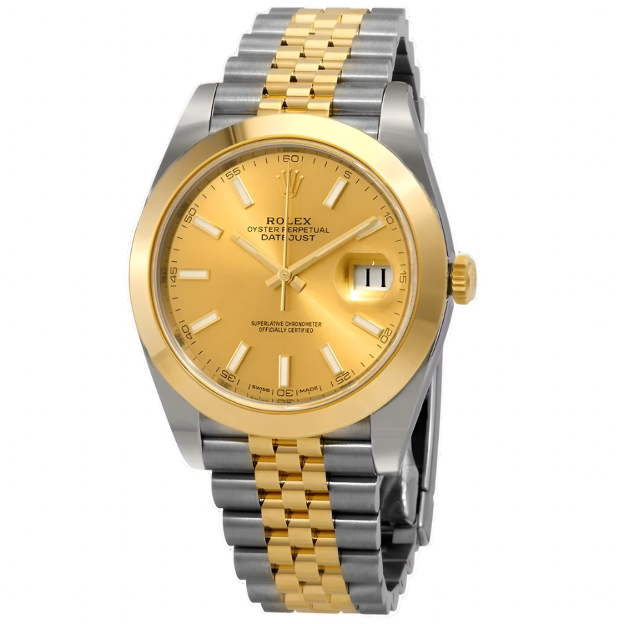 Rolex Datejust 41 Champagne Dial Stainless Steel & 18K Yellow Gold Jubilee Men's Watch 126303CSJ