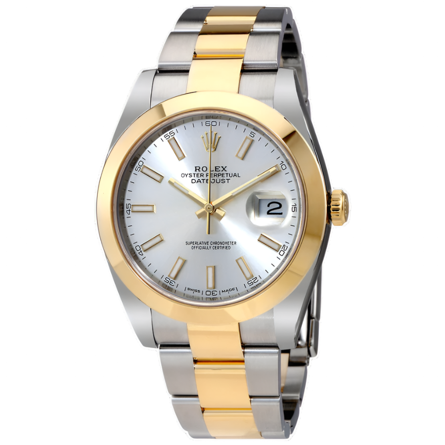 Rolex Datejust 41 Silver Dial Stainless Steel & 18K Yellow Gold Oyster Men's Watch 126303SSO