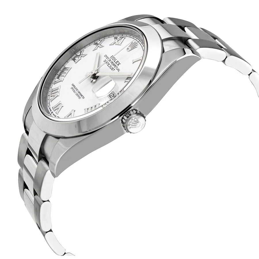 Rolex Datejust 41 White Dial Roman Numerals Stainless Steel Men's Watch 126300WRO