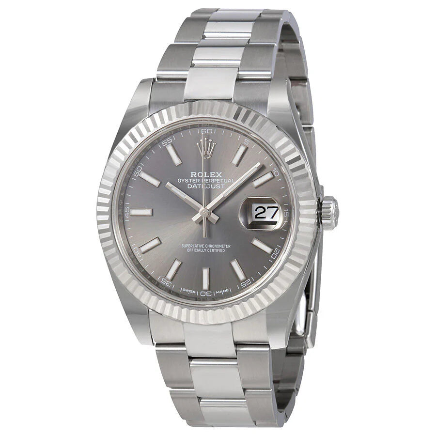Rolex Datejust 41 Dark Rhodium Dial Automatic Stainless Steel & 18K White Gold Men's Oyster Watch 126334RSO