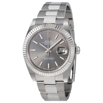 Rolex Datejust 41 Dark Rhodium Dial Automatic Stainless Steel & 18K White Gold Men's Oyster Watch 126334RSO