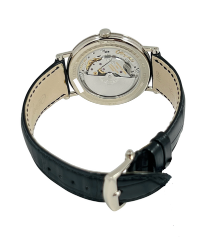 Breguet Classique 5157BB/11/9V6 Men’s 38mm Ultra-Thin White Gold Automatic Watch – Silver Dial, Black Leather Strap