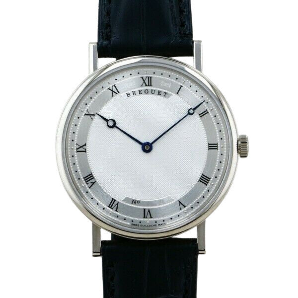 Breguet Classique 5157BB/11/9V6 Men’s 38mm Ultra-Thin White Gold Automatic Watch – Silver Dial, Black Leather Strap