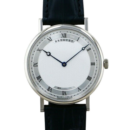 Breguet Classique 5157BB/11/9V6 Men’s 38mm Ultra-Thin White Gold Automatic Watch – Silver Dial, Black Leather Strap