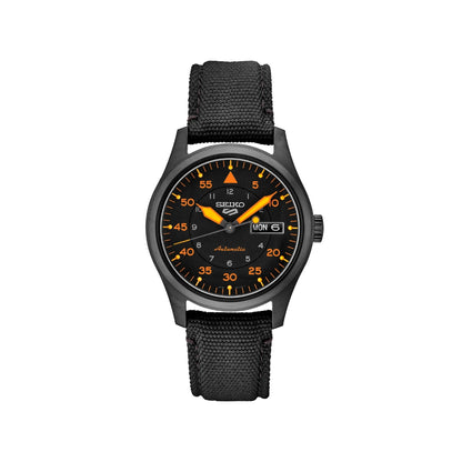 Seiko 5 Sports SRPH33K1 Automatic Men's Watch – Black Dial, Nylon Strap, 39mm, Military Style
