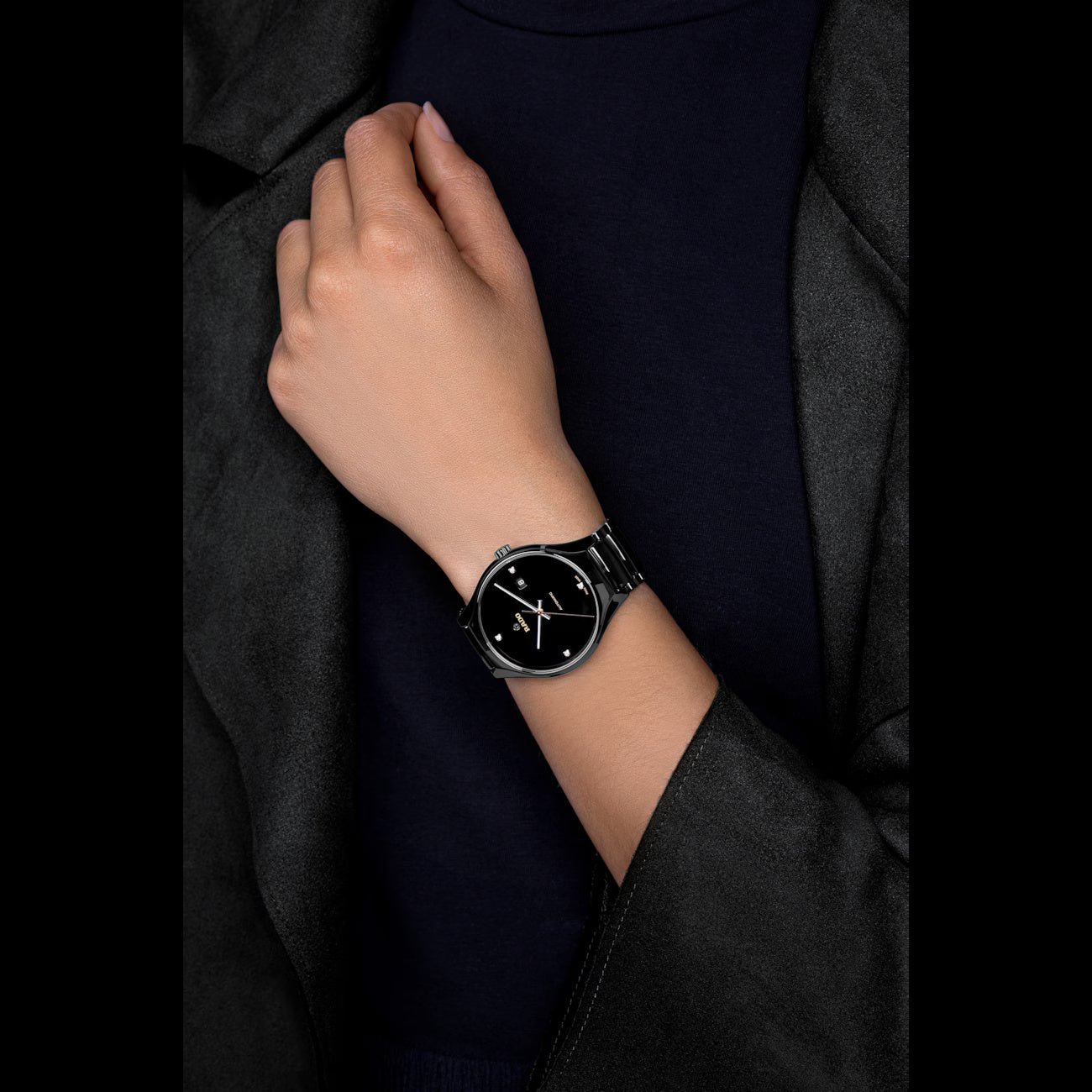 Rado R27056712 Men’s Dress Watch – 40mm Black Ceramic Case & Bracelet, Black Dial with Diamond Markers, Automatic Movement, 80H Power Reserve, 50M WR