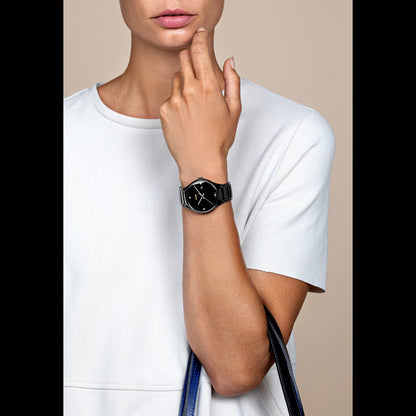 Rado True Black Dial Men's Watch R27238712 – 40mm Black Ceramic Case & Bracelet, Diamond Hour Markers, Luminous Gold Hands, Quartz Rado Calibre 115, 50M WR