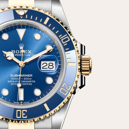 Rolex Submariner M126613LB-0002 – Men's 41mm Stainless Steel & 18kt Yellow Gold Watch with Blue Dial, Cerachrom Bezel & 300M Water Resistance