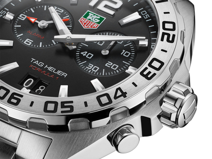 Tag Heuer Formula 1 WAZ111A.BA0875 Men’s 41mm Black Dial Quartz Alarm Watch – Stainless Steel Bracelet, 200M Water Resistance