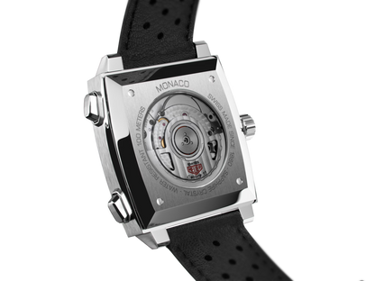 Tag Heuer Monaco CAW211P.FC6356 – Men's 39mm Square Stainless Steel Automatic Chronograph with 'Denim' Blue Dial & Black Leather Strap