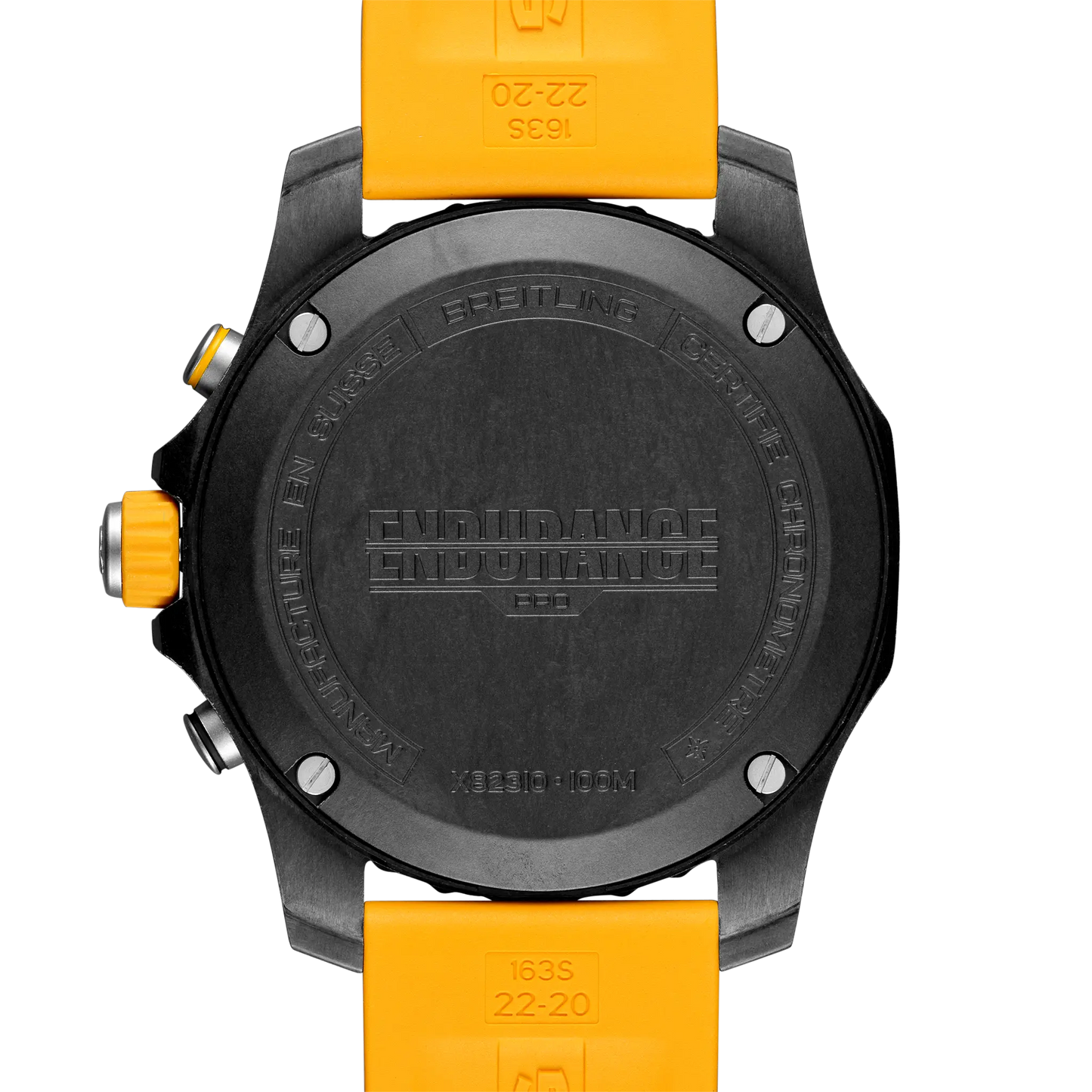 Breitling Endurance Pro X82310A41B1S1 – 44mm Men's Swiss Quartz Chronograph Watch with Black Dial, Yellow Rubber Strap & Lightweight Breitlight Case
