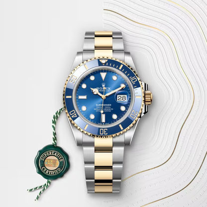 Rolex Submariner M126613LB-0002 – Men's 41mm Stainless Steel & 18kt Yellow Gold Watch with Blue Dial, Cerachrom Bezel & 300M Water Resistance