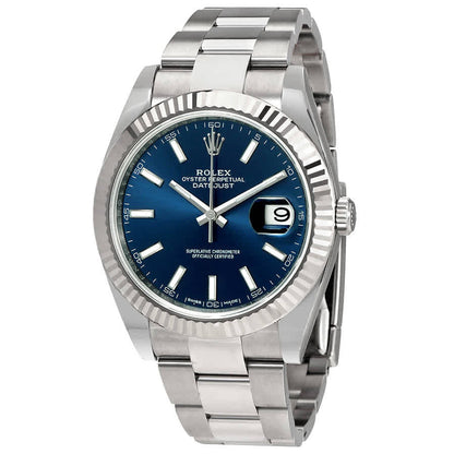 Rolex Datejust 41 Blue Dial Fluted Bezel Stainless Steel Men's Watch 126334BLSO